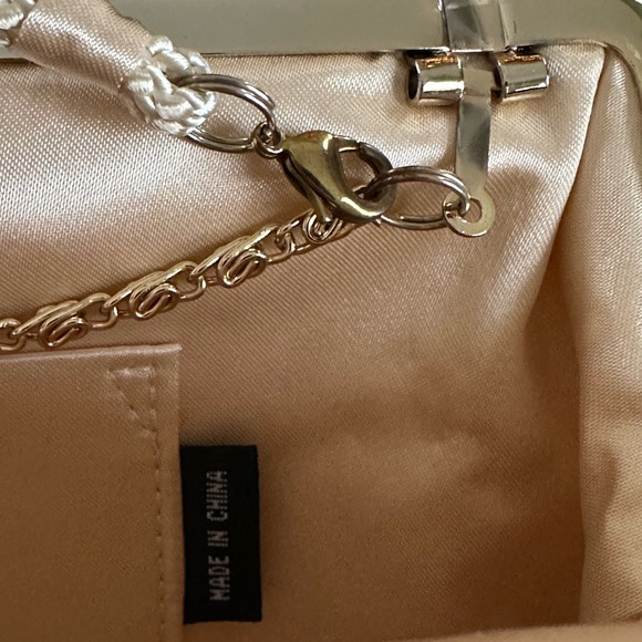 VTG 1980-90s Kate Landry Pleated Champagne Satin 3-Way Convertible Evening Bag - Picture 15 of 16